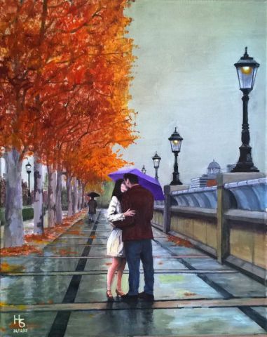 Le parapluie mauve